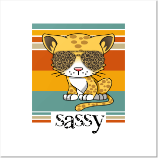 Cat with sunglasses vintage Sassy Cat lover Posters and Art